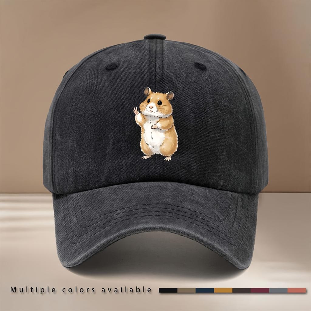 Hamster Muster Baseballkappe verstellbare Größe Schirmmütze Herren und Damen gleicher Stil einfache trendige Kappe mit gebogenem Schirm