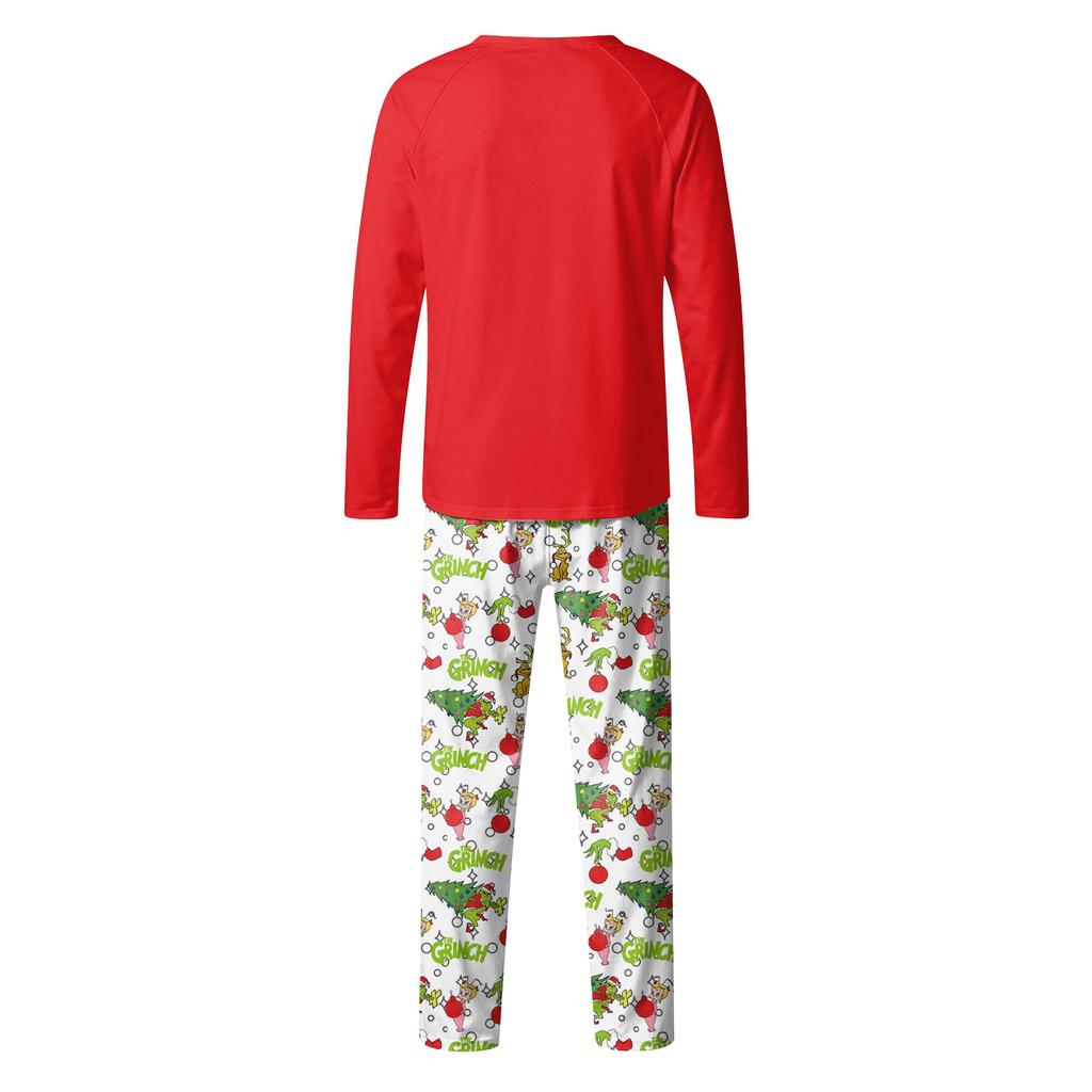 Print Cute Family Set Pajamas, Home Clothes, Family Set Long Sleeve Top Pants Set