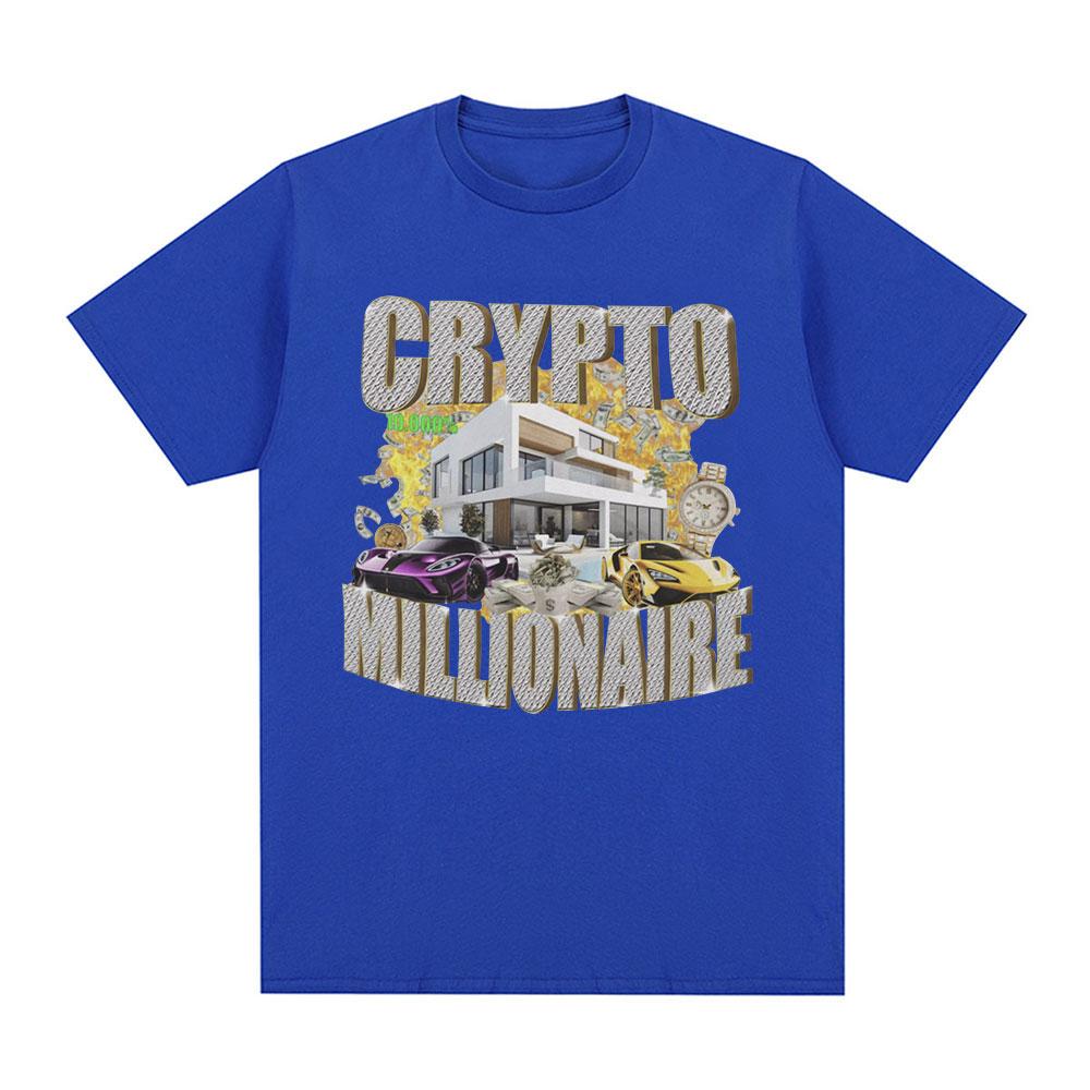 Crypto Millionaire Funny Meme T Shirts Men Women Clothing Casual Cotton Short Sleeve T-shirt Hip Hop Vintage Oversized T-shirts