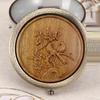 Portable Green Sandalwood Folding Vanity Mirror - Exquisite Round Design, 5 Styles Available