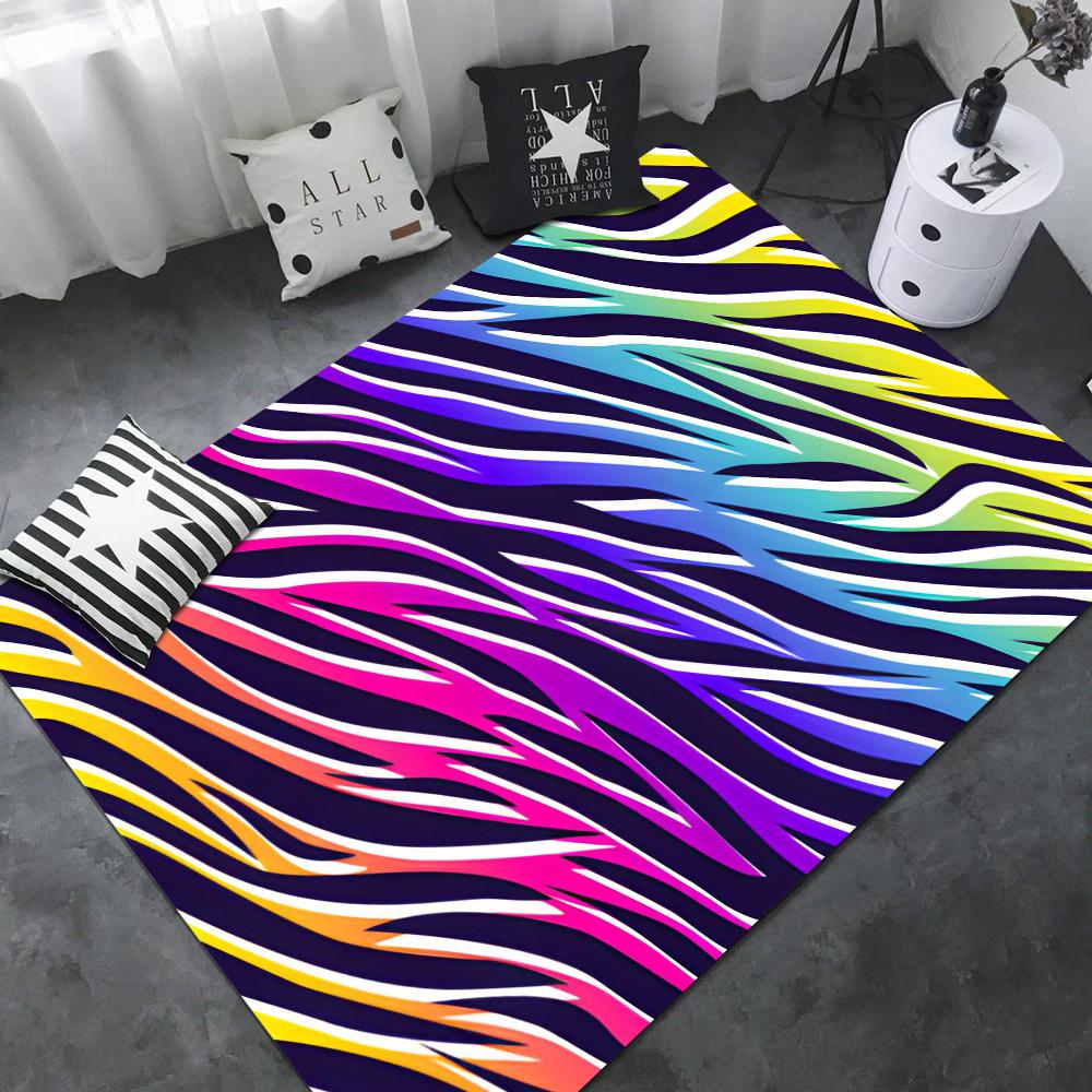 Black White Print Zebra Floor Mat INS Style Soft Bedroom Floor House Laundry Room Mat Anti-skid Bedside Area Rugs