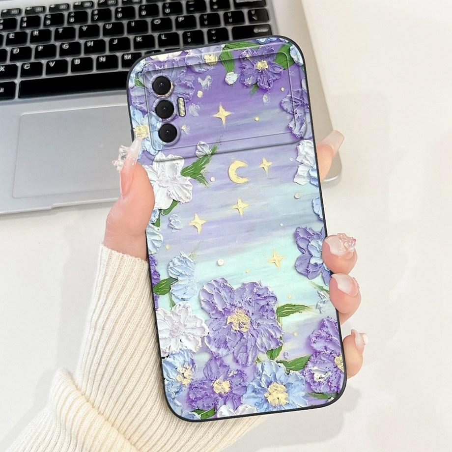 Für Tecno Spark 8P Spark8P 8 P KG7 Hülle Abdeckung Weiches Silikon TPU Blume Schmetterling Girly Mode Malerei Handyhülle Stoßstange Fundas