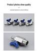 304 Stainless Steel Mini Ball Valve with Butterfly Handle, Internal/External Threads, High Pressure, 4-Way Pagoda Tube Connector.