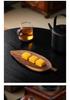 Walnut Leaf Wooden Tea Tray with Saucer & Snack Storage