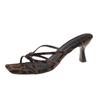New Summer Concise Square Toes Women Slippers Fashion Sexy High Heels Party Pumps Flip Flops Mules Slide Shoes Chanclas De Mujer