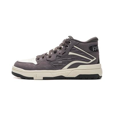 Li Ning Wave MID FLEECE Thermiques Antidérapantes Mi-hautes Chaussures Skateboard Unisexe Gris AGCV381-2