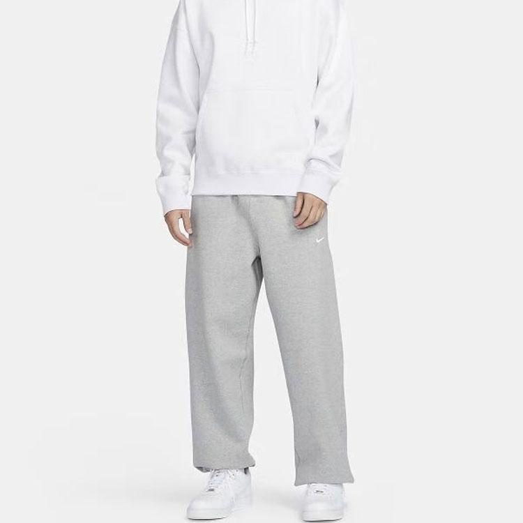 New Nike Sportswear Swoosh Men's Open Hem Fleece Pants Gray FN3343-063