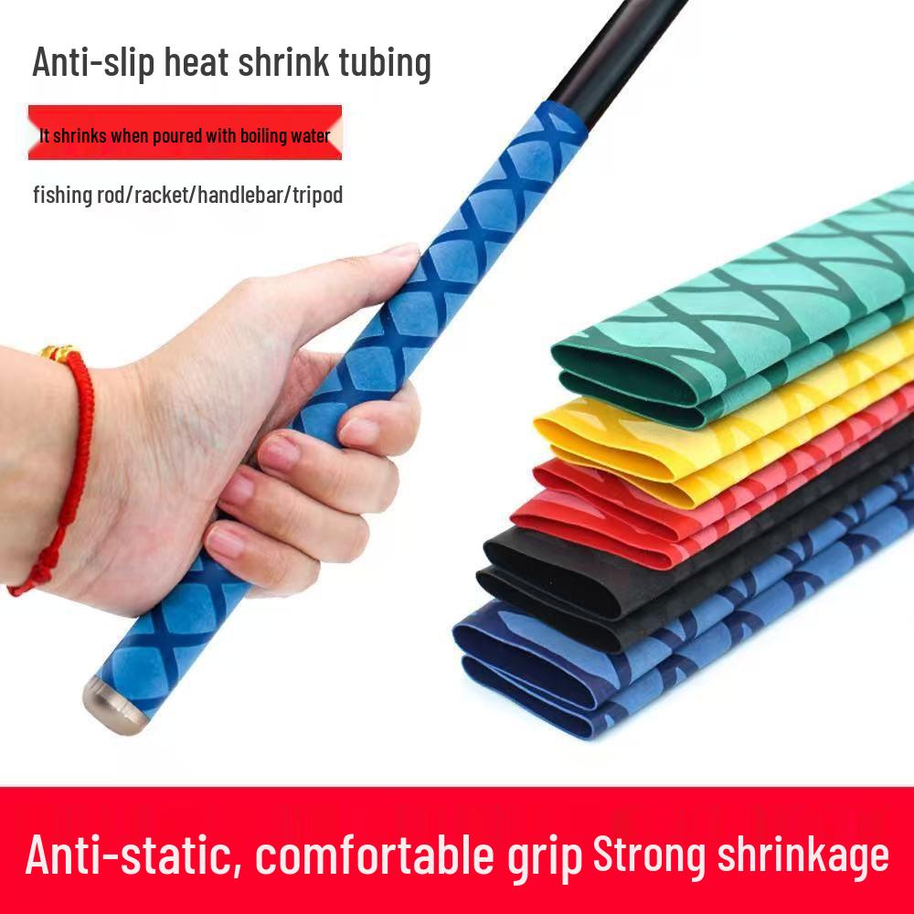 Multicolor Heat Shrink Tube: Non-Slip Mesh Sleeve for Fishing Rods & Racket Handles