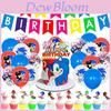 Topper tort desen animat balon Sonic câine albastru roz decorațiuni petrecere consumabile