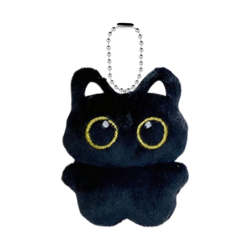 Black Cats Keychain Bag Charm With Ghostly Wing Soft Plush Lovely Style Christmas Halloween Gift Accessories