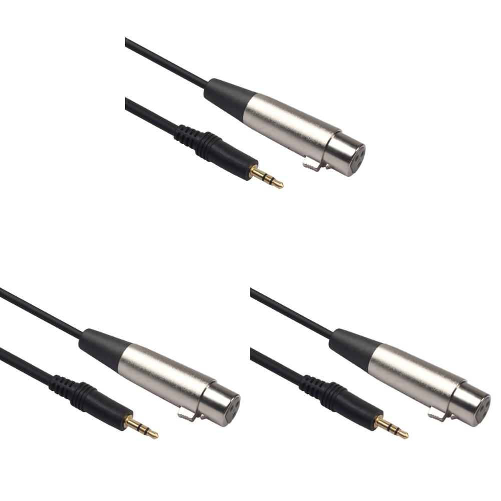 

3 Pin XLR Female to 3.5mm 1/8 inch Stereo Jack Male Mic Audio Cable