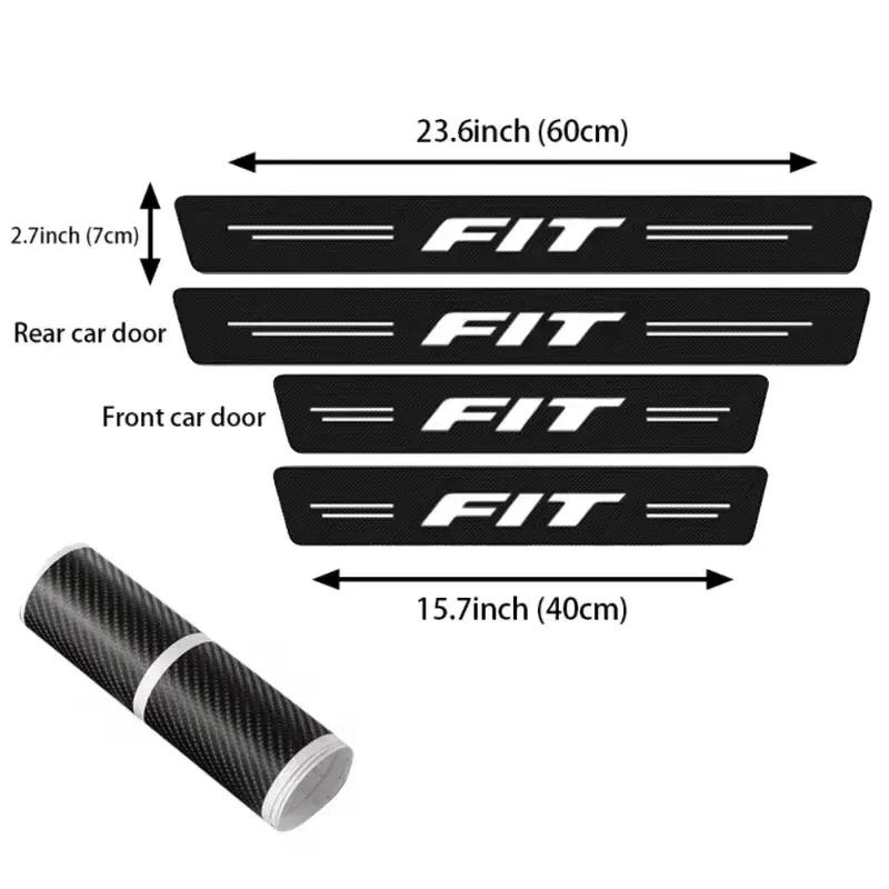 4pcs Car Sill Pedal Rear Bumper Protection Stickers for Honda FIT     2018 2017 2016 2015 2014