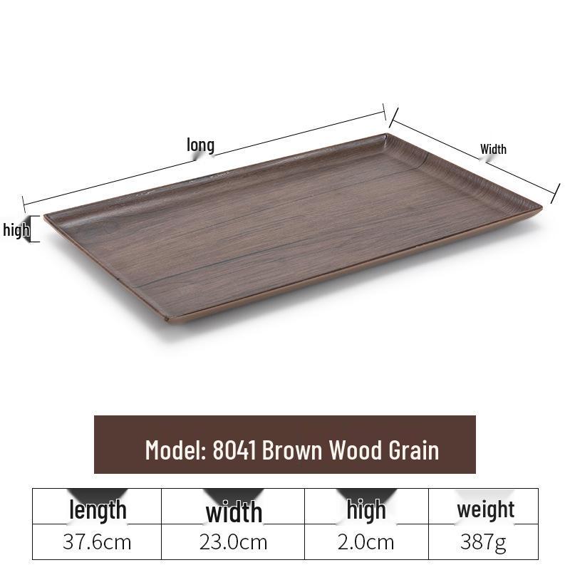 Plateau rectangulaire en plastique noir nordique pour chambre d'hôtel, tasses à thé et à eau, articles de toilette et vaisselle de restauration