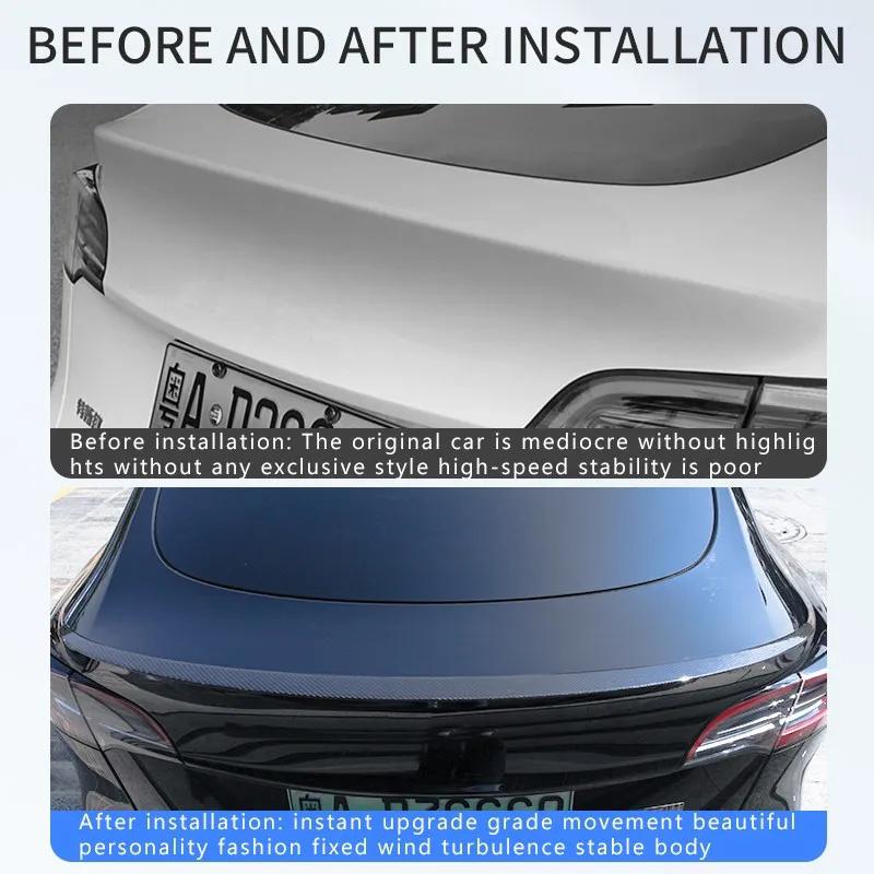 Real Carbon Fiber Rear Trunk Spoiler For Tesla Model 3/Model Y 2017-2023 For Model 3 Highland 2024 Lip Wing Car Accessories