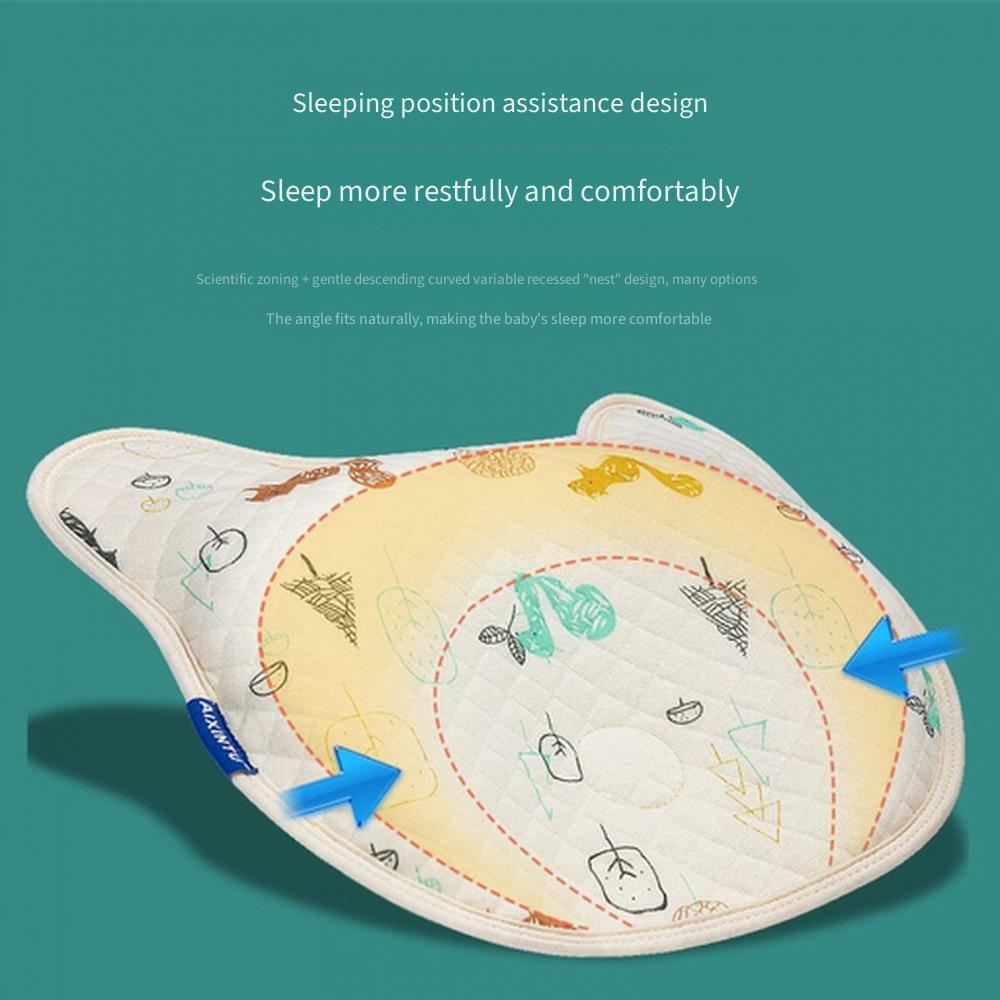 Breathable Baby Anti‑Flat Head Shaping Pillow, Summer Corrective Head Support Pillow for Newborn Infant 0‑1 Year Old