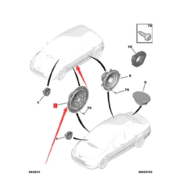 Car Door Speaker Replacement DC12V 4ohm Automotive Accessories Car Door Horn Front Speaker Easy Installation 9807145580