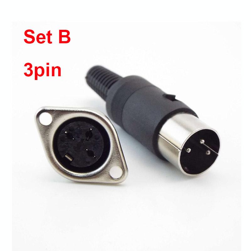 DIN Audio Adapter 3/4/5/6/7/8 Pin DIN Male Female Plug with Plastic Handle Female Socket Hulled Panel Mount Chassis Connector