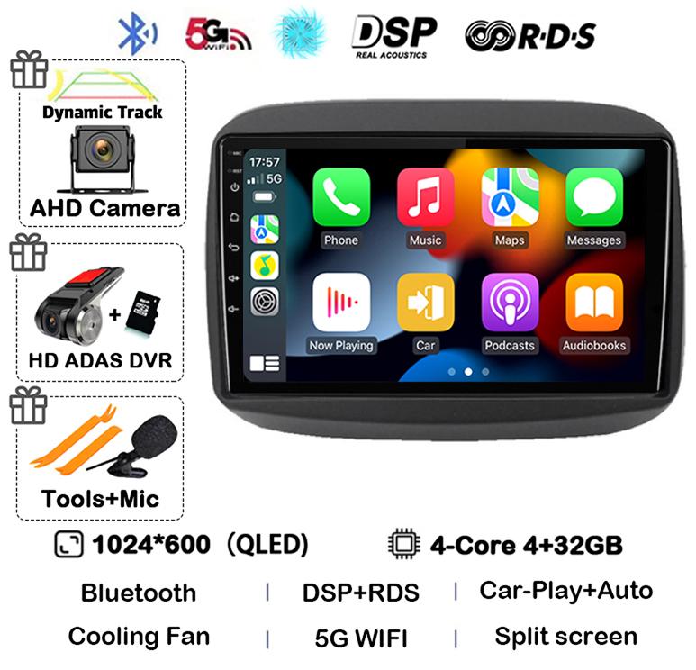 Android 14 Carplay Auto  For Fiat Mobi 2016 2017 2018 2019 2020 2021 2022 Car Radio GPS Stereo Multimedia Player WIFI+4G BT DSP
