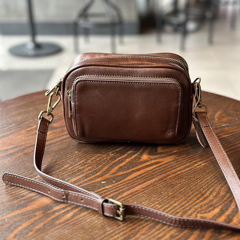 Johnature Borsa a cuscino da donna casual Borse a tracolla e a tracolla versatili in morbida pelle di vacchetta semplice in tinta unita in vera pelle