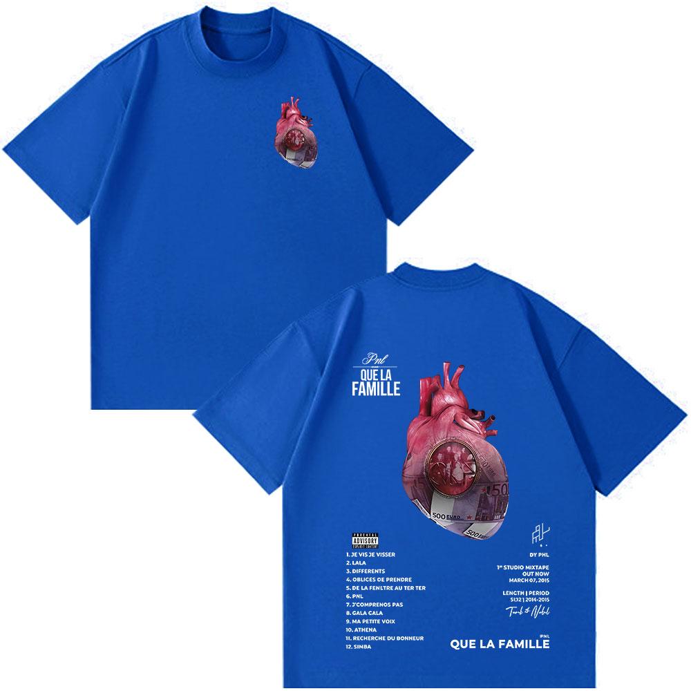 Francouzský rapper PNL Que La Famille Le Monde Chico tričko pánské dámské hip hopová móda trička s krátkým rukávem bavlněná trička s kulatým výstřihem