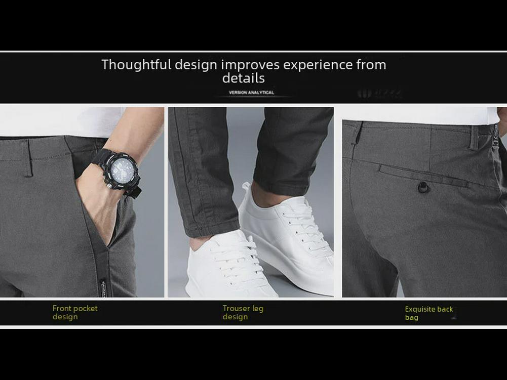 Men's Slim Fit Summer Trousers - Trendy Casual Solid Color Sports Pants