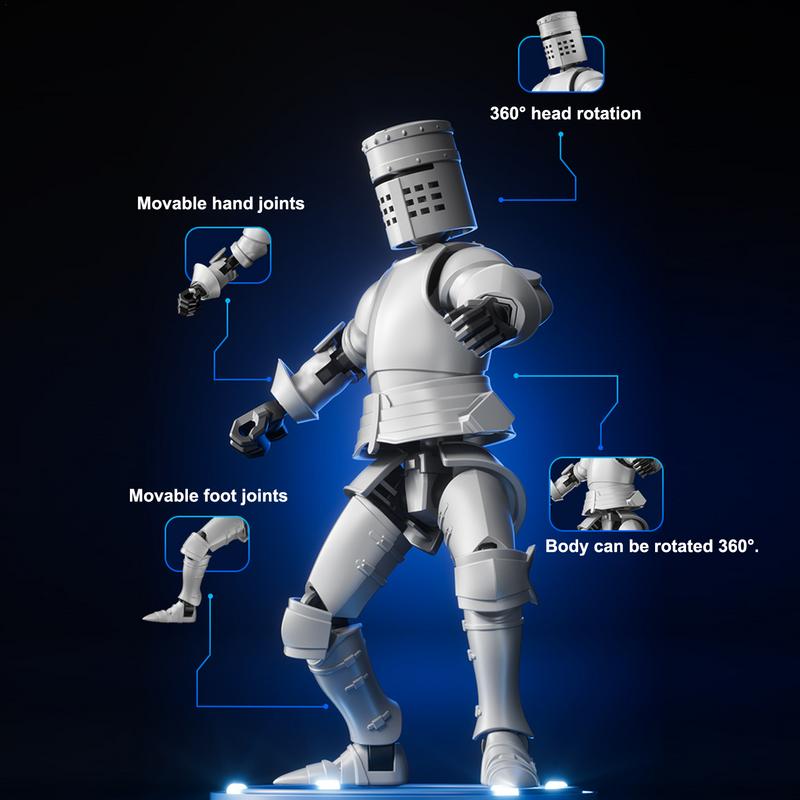 3D Printed Toy Figure Decorative Desk Crafts Multi-Jointed Robot Action Figure Collectible Action Figure for Collectors Desktop