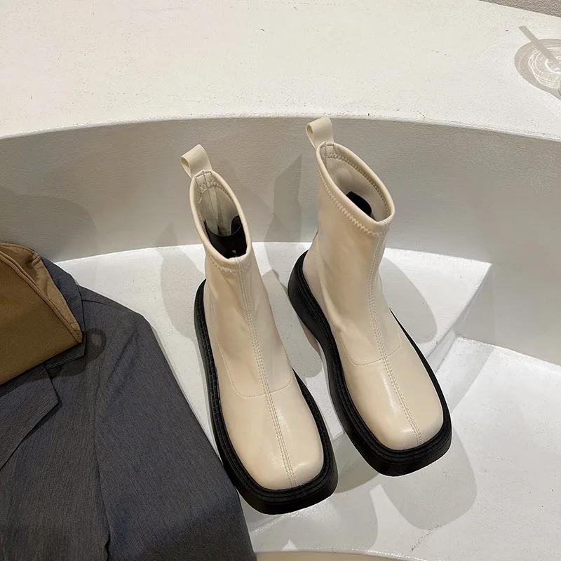 Gothic Boots for Women Fashion Zippers Street Style Short Booties Thick Bottom Women's Ankle Booties