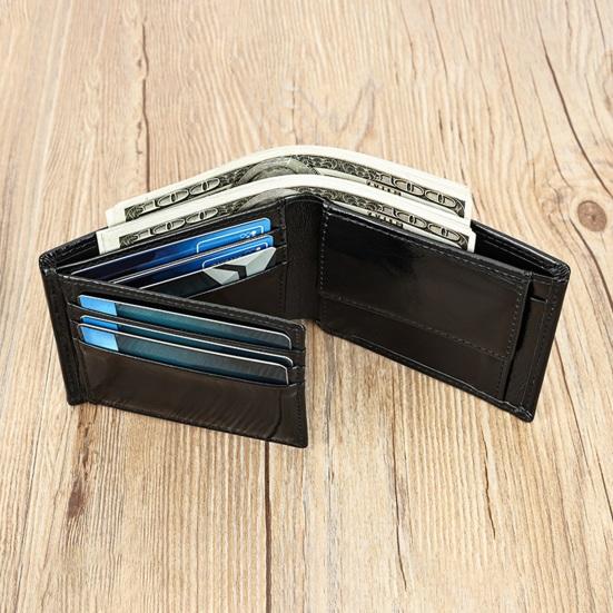Mænds Kunstlæder Pung Stor Kapacitet Bi-fold Kort Pung Vintage Minimalistisk Business Casual Kreditkort Holder Lomme Pung
