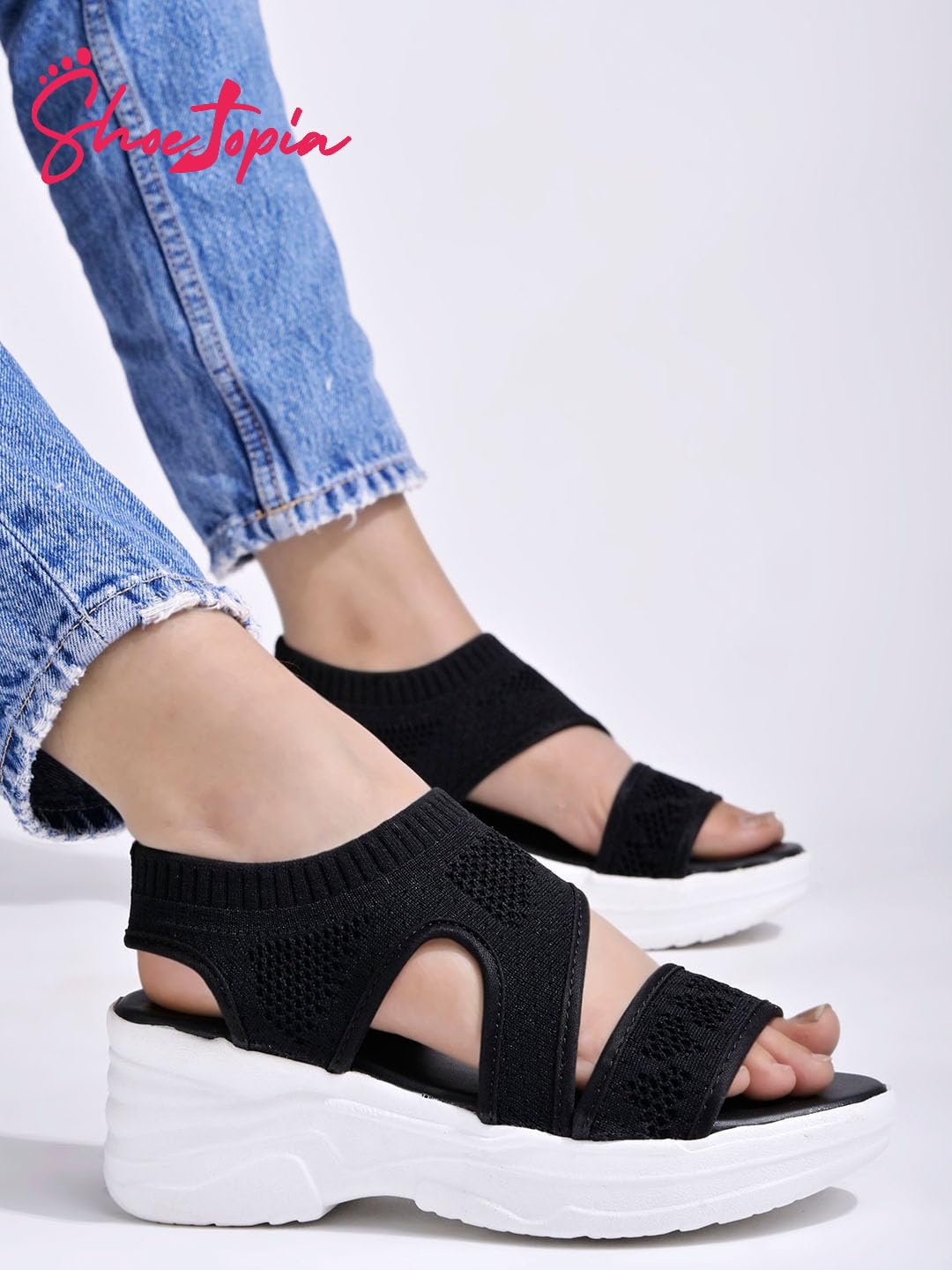 Shoetopia Women S Sandal-6 Kids Uk (Milton-Black)-Eu39 6 UK
