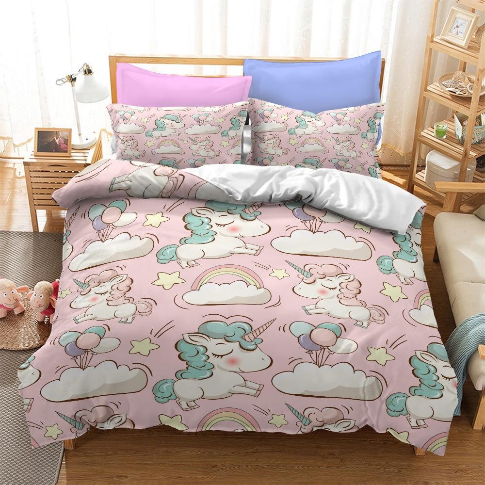 Bettwäsche-Set, Einhorn-Serie Größe Dreiteiliger Bettbezug