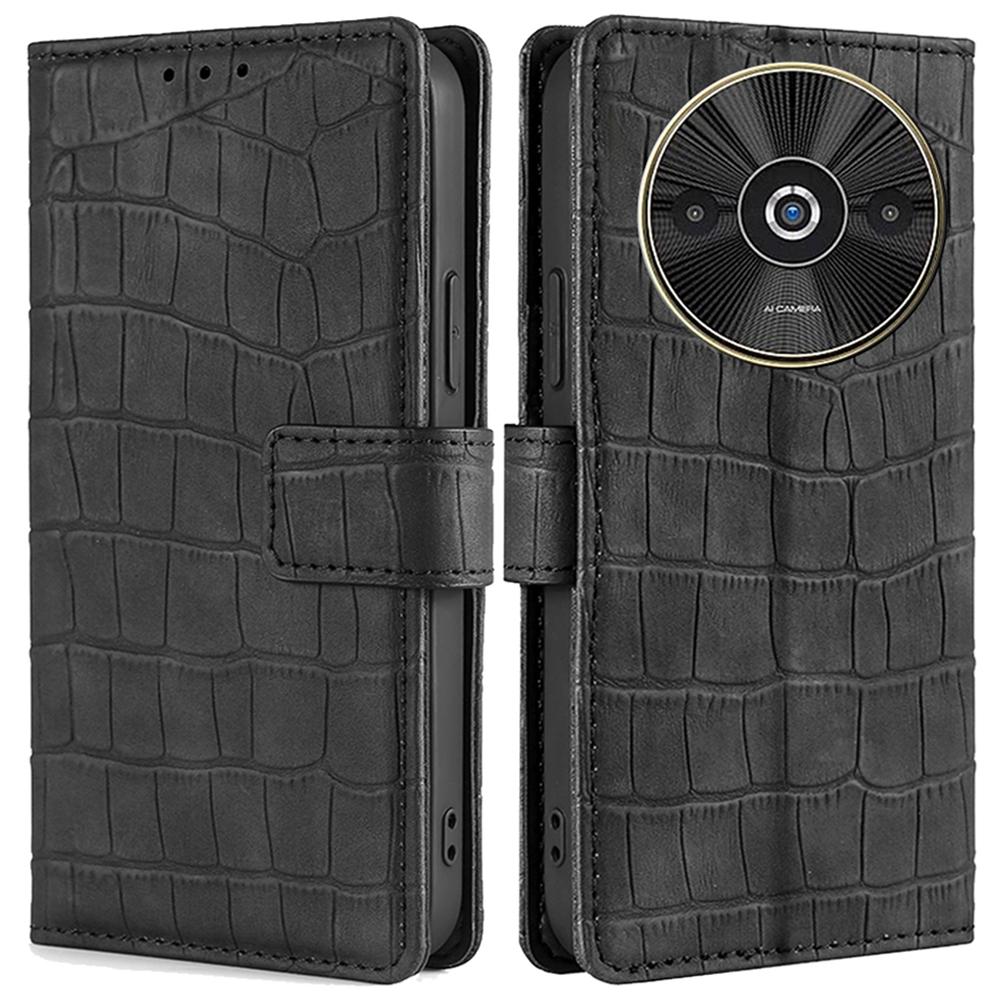 For Xiaomi Redmi A3/Poco C61 4G Phone Case Crocodile Texture Stand Shockproof Leather Cover