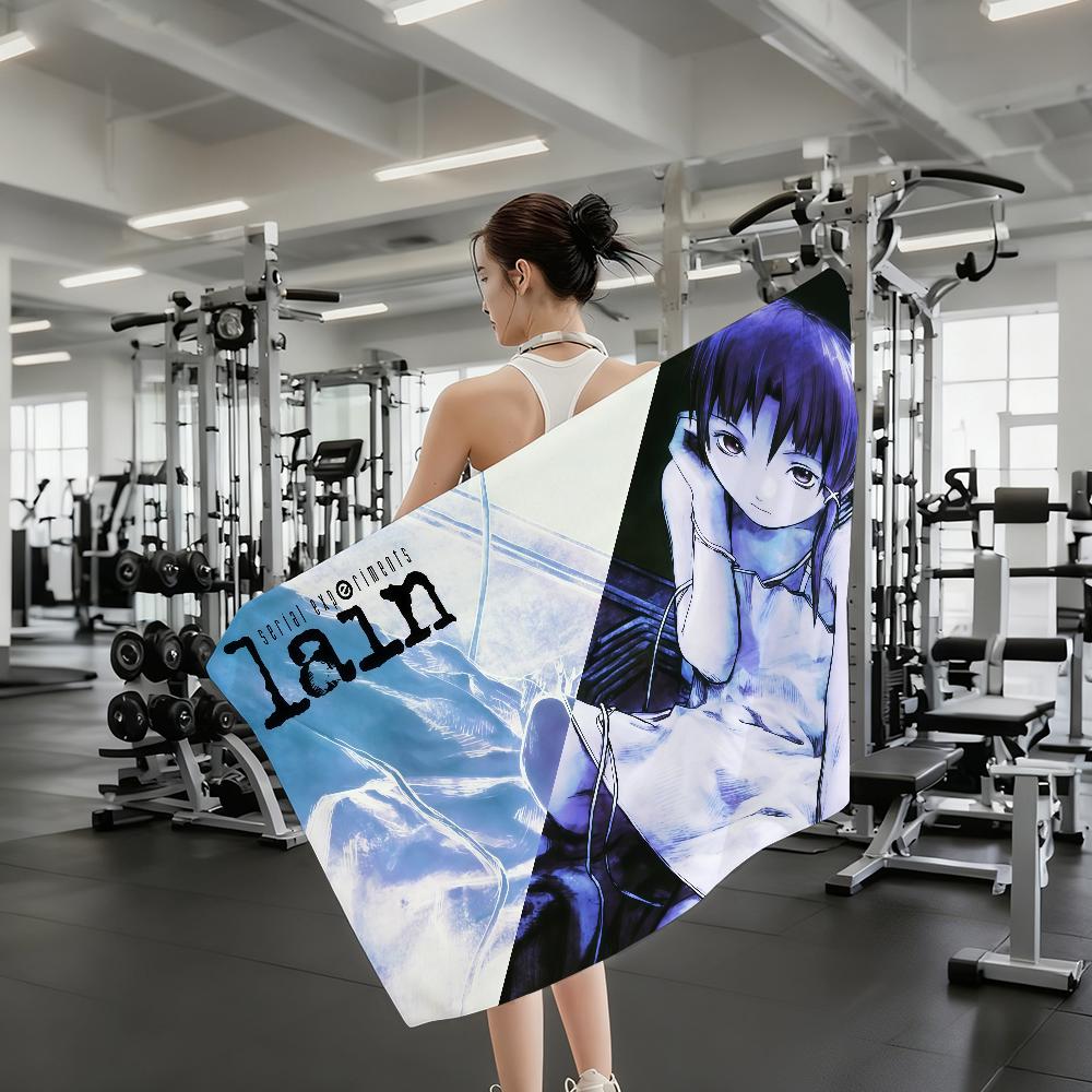 Anime S-Serial Experiments Horror L-Lain Game Quick Drying Beach Towels Are Suitable For Swimming Pools Camping Yoga And The Gym