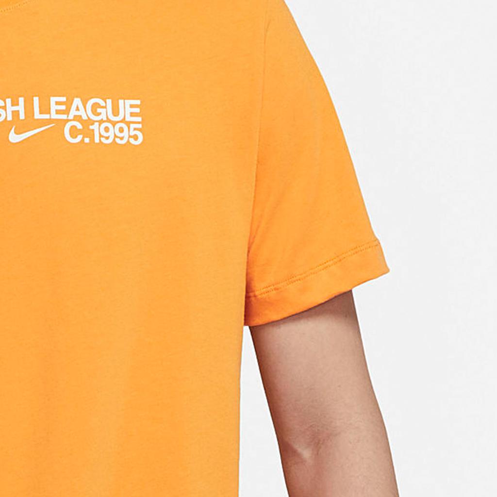 Nike Spliced Logo Letter Print Round Neck Casual Short Sleeve T-Shirt Men Tops Orange DM6410-886