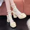 Spring and Autumn New European and American Sexy High Heels Fashion Square with Women's Shoes