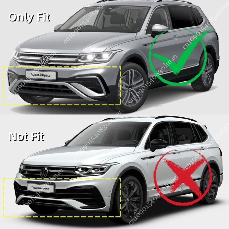 For Volkswagen VW Tiguan Allspace 2021-2024 TSI Life/Elegance/Adventure Front Bumper Lip Spoiler Splitter Diffuser Trim Tuning