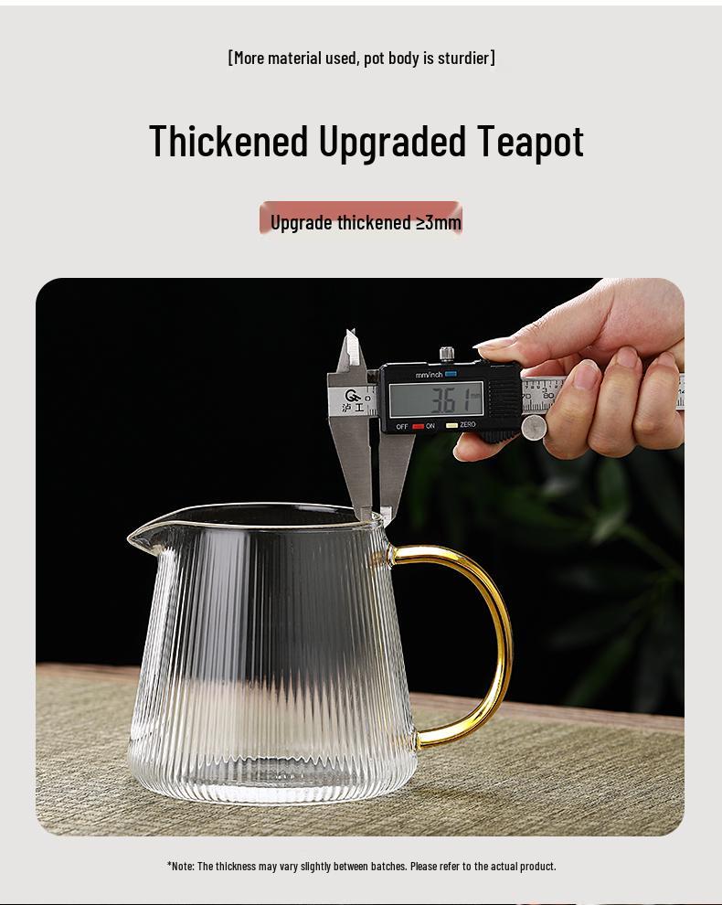 2026 Thickened Glass Teapot with Integrated Infuser – High-Temperature Resistant for Home Brewing