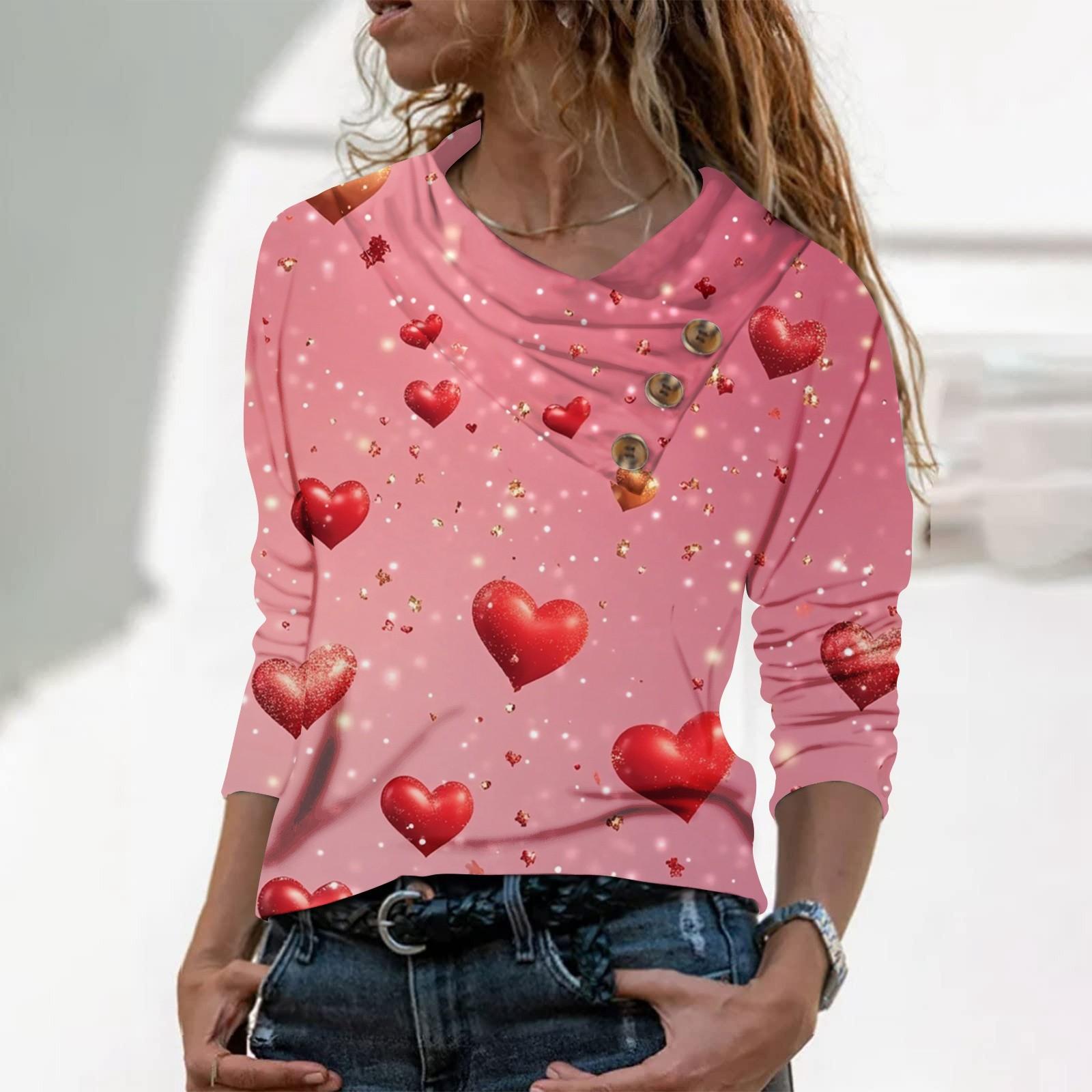 

Женская повседневная рубашка с длинными рукавами и V-образным вырезом на пуговицах с модной футболкой с принтом XL арбуз красный