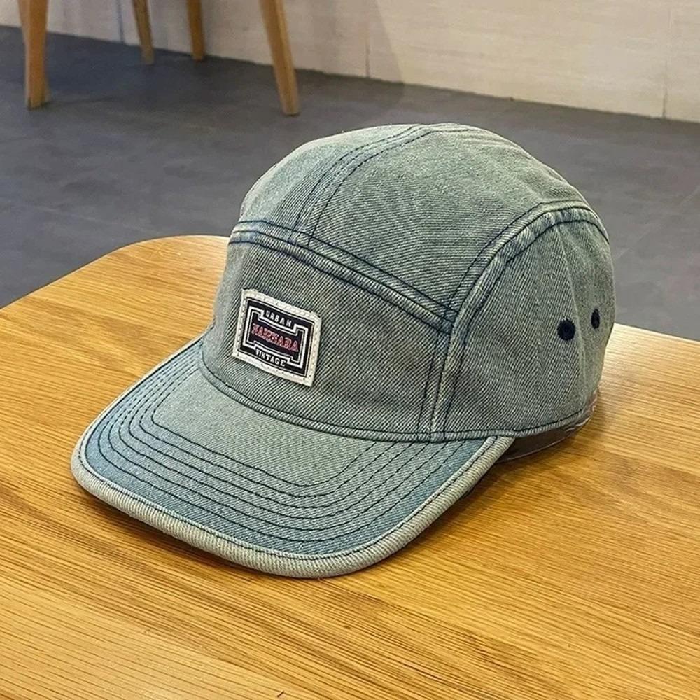 Casual Versatile Denim Cap Vintage Style Adjustable Snapback Cap Flat Brim Baseball Caps Unisex