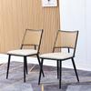 2 Dining Chairs, PU Seat, Rattan Backrest, Living Room, Bedroom Chair, Black