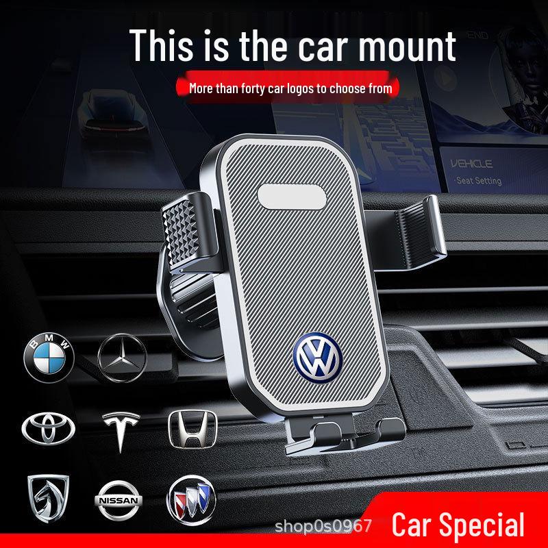 

Exquisite Car Vent Phone Holder with Gravity Support and Car Logo Honda Black Texture