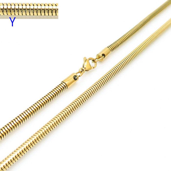 Stainless Steel Round Snake Chain Necklace For Men Women‘s Lightweight Smooth Layering Choker Multiple Minimalist Trendy Jewelry