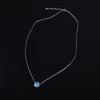 KELITCH Fashion Women's Choker Necklace Synthetic Opal Oval Pendant (16-18 inch) Chain (Blue)