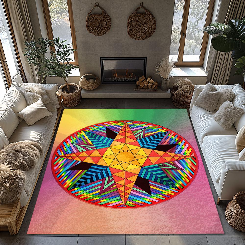 Unique Area Rug Modern Abstract Carpet Living Room Floor Mat Home Decor Geometric Design Non Slip Indoor Outdoor Rugs