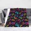 Video Game Gaming Controller Knitted Blankets Fleece Super Soft Throw Blanket for Airplane Travel Bedroom Quilt