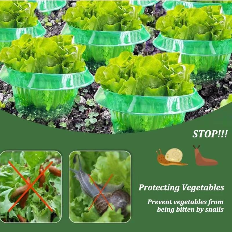 10Pcs Plants Slug Protection Rings Green Planter Flower Pot Snail Vegetables Cover Reusable Pest Control Trapper Garden Tool
