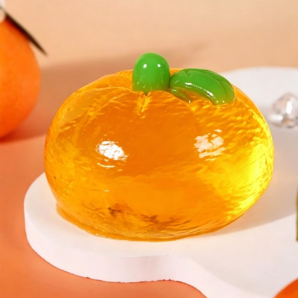 Creative Transparent Fluid Stress Relief Toy Squeeze Orange Shape Sensory Fidget Toy for Anxiety and Focus with Soft Flexible Material