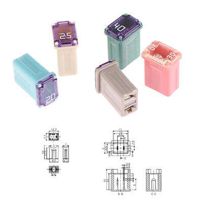 Miniaturowy bezpiecznik kwadratowy 15A 20A 25A 30A 40A PEC Samochodowy bezpiecznik samochodowy Rurka wodoodporna Skrzynka bezpieczników do gniazda