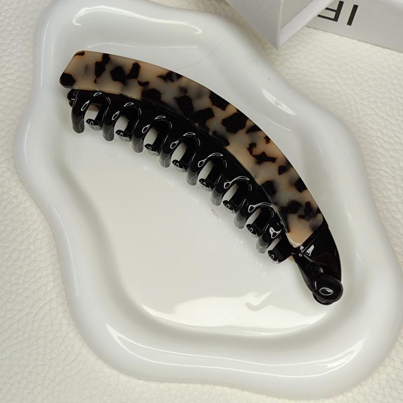 2026 Korean Retro Large Acetate Banana Clip for Thick Hair - Textured High-End Twist Style