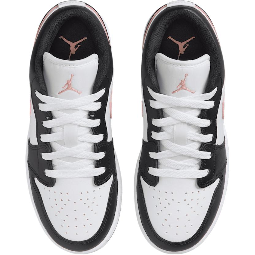 Air Jordan 1 Low GS Black Rust Pink Kids Sneakers White 553560-165
