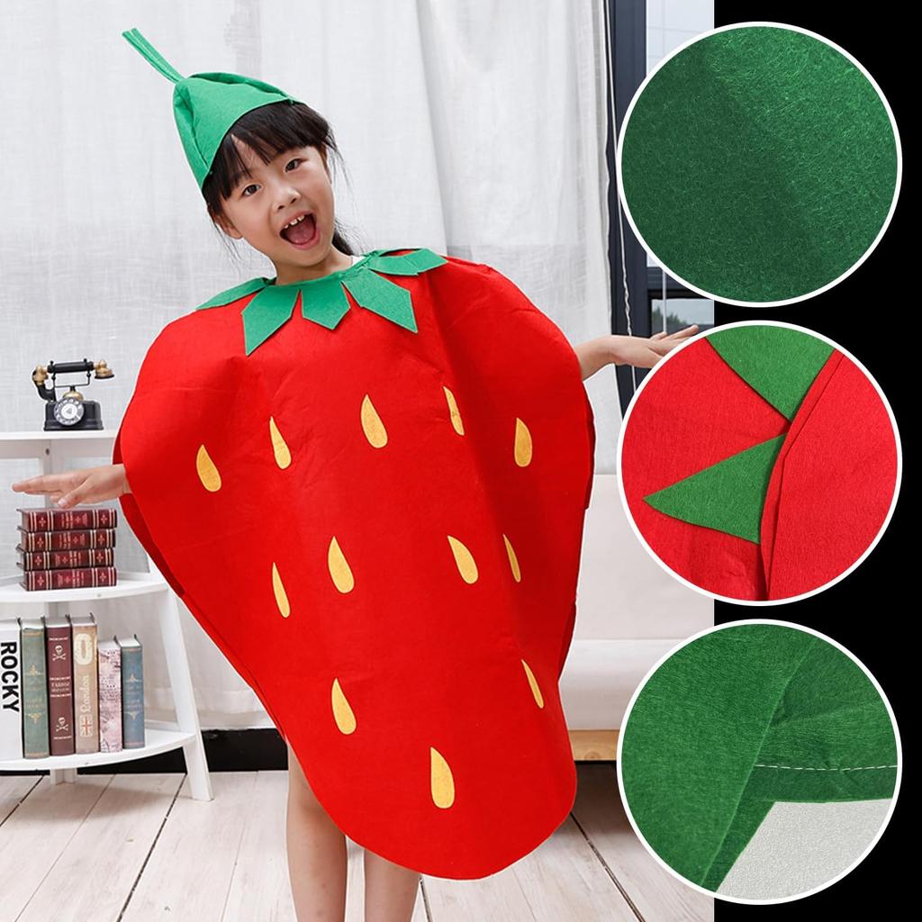 1 Set of Strawberry Costumes and 1 Pair of Glasses, Performance Costumes, Creative Fancy Dress Costumes, Role Play Accessories, Party Costumes